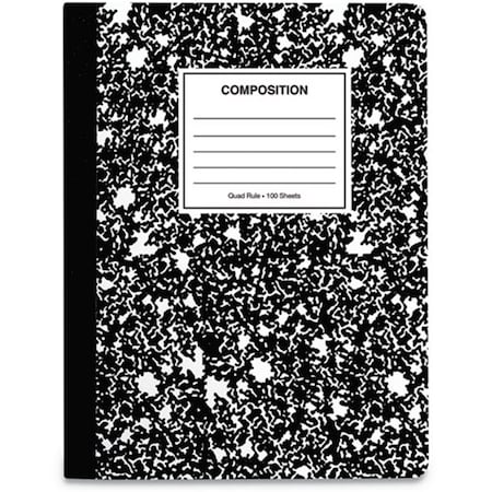 Universal Office Products 7.5 x 9.75 in. Quad Rule Composition Book, Black 20950